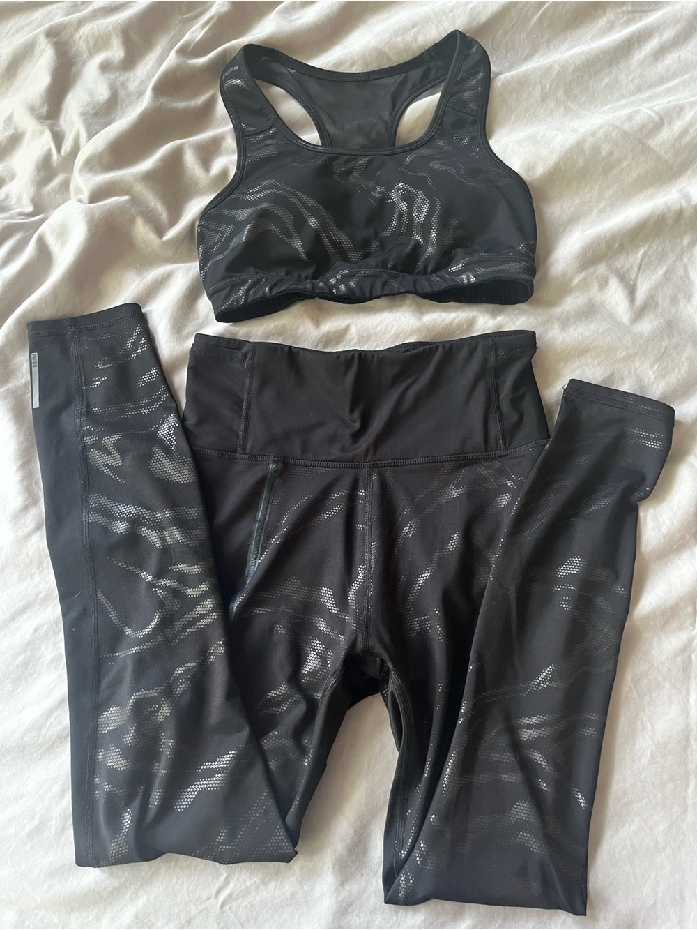 Puma Black zebra print workout set (XS)